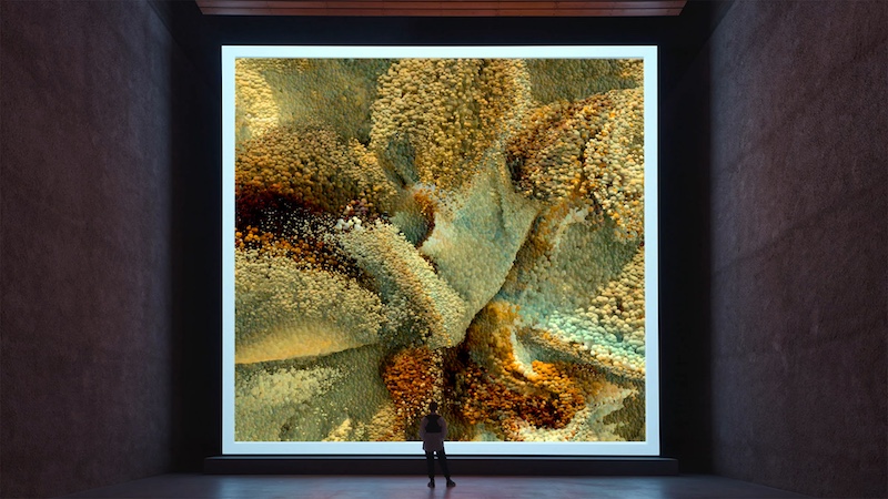 Refik Anadol’s ‘Machine Hallucinations, Space’ born from his partnership with NASA, fetched an impressive $900,000. (Image Credits: Courtesy of Sotheby’s)