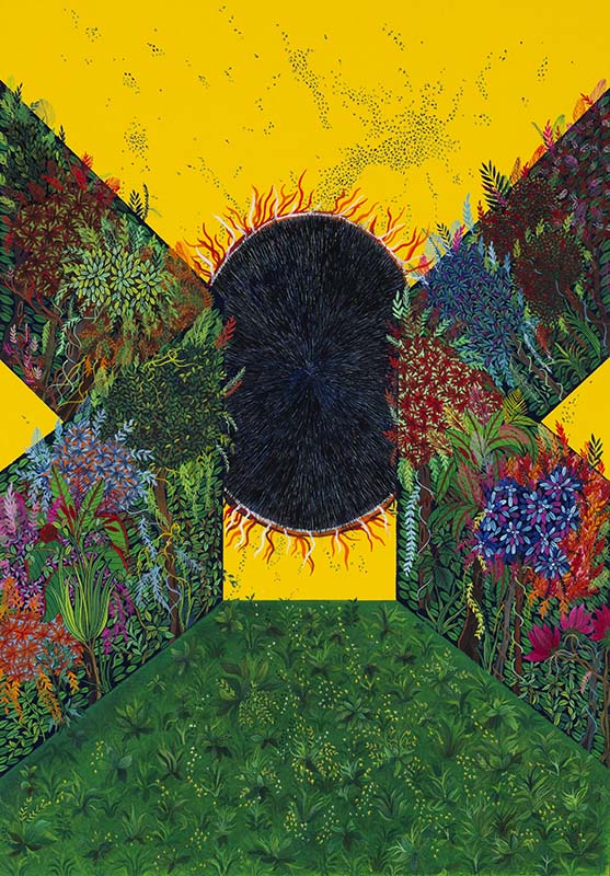 ‘Paths to Portals’ by Wardha Shabbir, 2024, Gouache on acid-free paper, (Image Credits: The artist and Sabrina Amrani Gallery, Madrid, © Wardha Shabbir) 