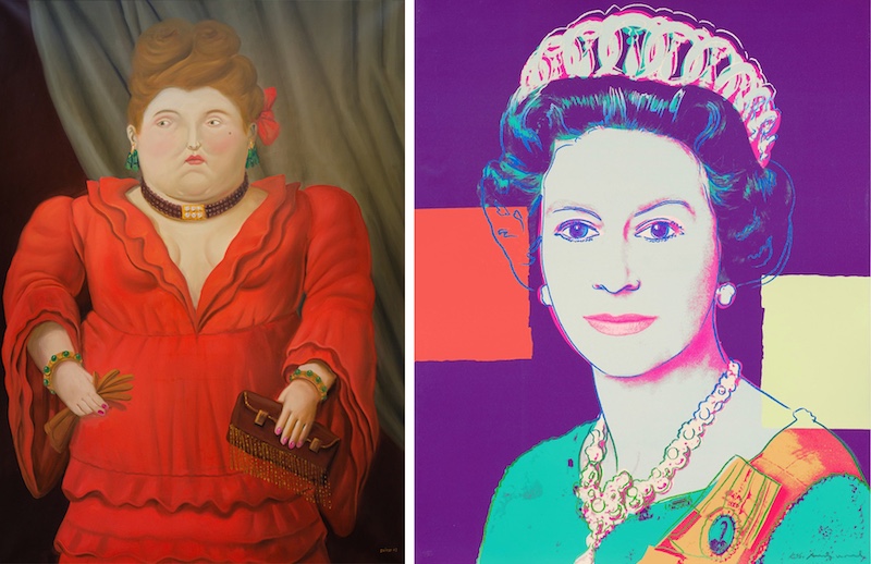 Left: The auction features pop art with Andy Warhol’s portrait of ‘Queen Elizabeth’. Right: Banksy’s ‘Subject to Availability’, a standout from his ‘vandalised oil’ series, commanded $1.2 million at the auction. (Image Credits: Courtesy of Sotheby’s)