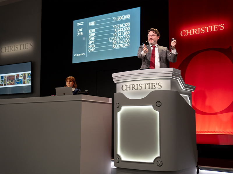 ‘Untitled (Gram Yatra)’ by M.F. Hussain, auctioned at the Rockefeller Center in New York. (Image Credits: Courtesy of Christie’s) 