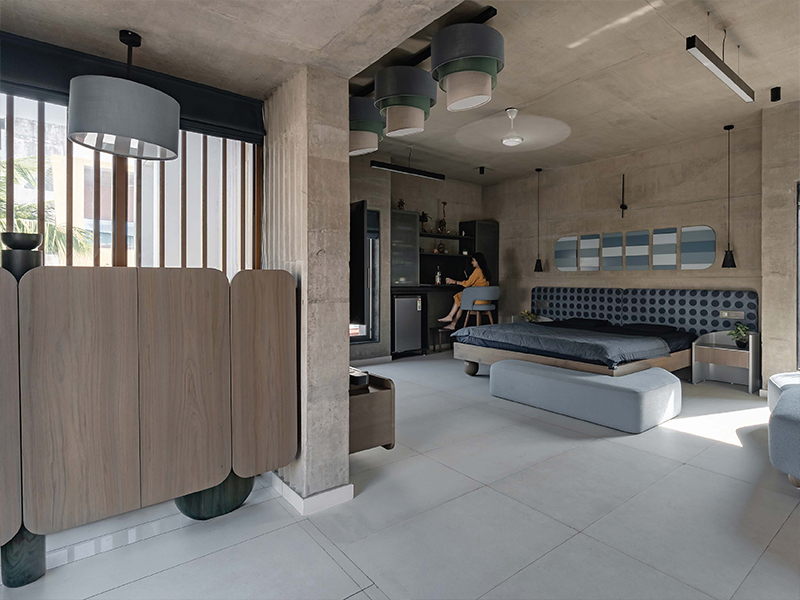  The bedroom features a subdued hue with lighting from Micro Lights and furniture from Kaashtham, exuding a hygge vibe. (Image Credits: Pratik Chandresa)
