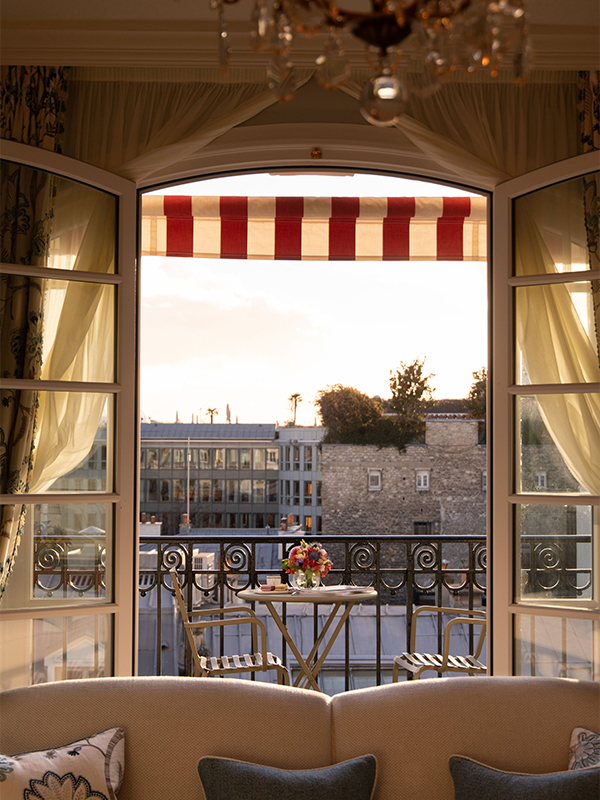The breathtaking views of the Parisian streets from Le Bristol’s balcony. (Image Credit: Le Bristol Paris)