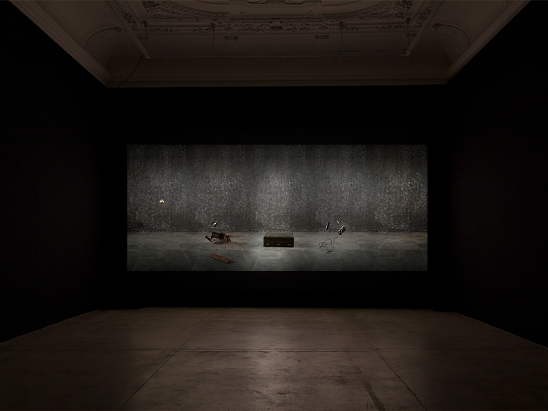 Installation view of Future Remains by Sudarshan Shetty, 2024, Video Installation; (Image courtesy of Galerie Krinzinger & the artist, Photo: Carmen Alber) 