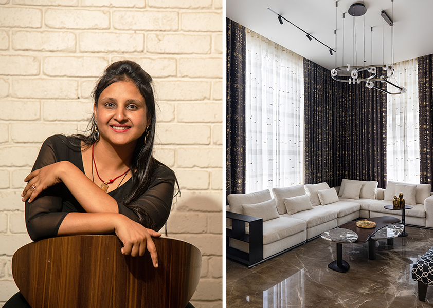 L: Founded in 2010 by Badrinath Kaleru and Prerna Kaleru, Studio Ardete epitomises architectural innovations that drive growth. R: Sculpted silhouettes meet the perfect play of light—each furniture piece is thoughtfully positioned to embrace shifting shadows. (Image Credits: Ar. Purnesh Dev Nikhanj) 