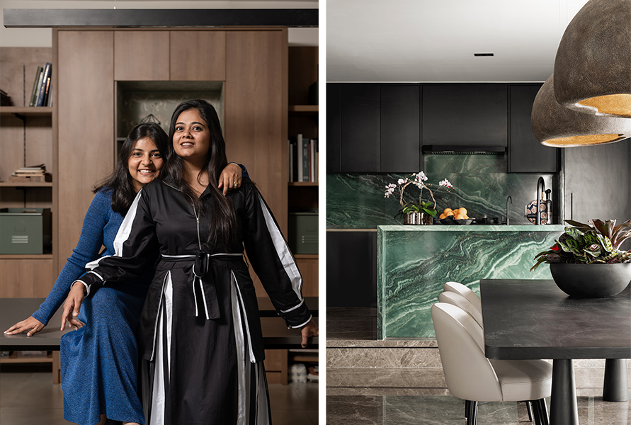 Designed by Studio Ruh as a serene tribute to Tropical Modernism, this project is bedecked with brass-inlay marble flooring and black polished wood furniture. (Image Credits: Ekansh Goel)