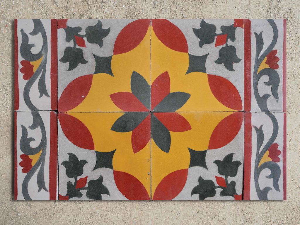 A vibrant Athangudi tile made by local craftsmen from Chettinad, Tamil Nadu. (Image Credits: Nachiket Mahadik)
