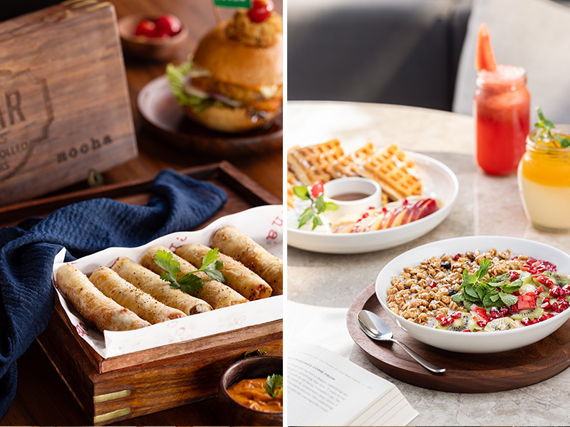 Contemporary multi-cuisine dishes at Mocha include Cigar rolls and Purani Dilli Ki Chaat. (Image Credit: Mocha) 