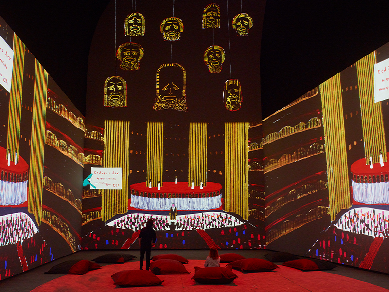 Hockney Paints the Stage, 2025, Creation by David Hockney & Lightroom (Image Credit: Fondation Louis Vuitton/ Marc Domage)
