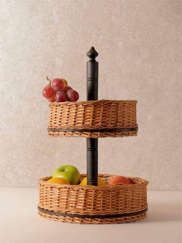 This Multi-tiered Basket Stand is scrupulously crafted by artisans who ingrain centuries-old techniques into every object of beauty. (Image Credits: Studio Kilab) 