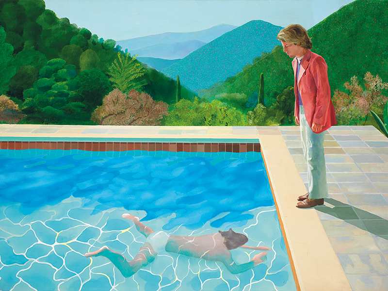 ‘Portrait of an Artist (Pool with Two Figures)’ by David Hockney, 1972, Acrylic on canvas (Image Credit: Art Gallery of New South Wales / Jenni Carter)