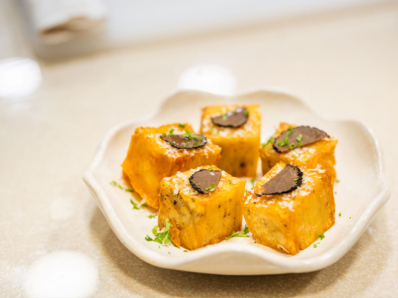 Thirty-layer truffle Latke at Farro. (Image Credit: Farro) 