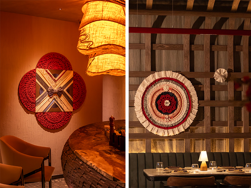 Inspired by traditional Japanese textile techniques, Isha Patil’s pieces—boro patchwork wall hangings and woven tapestries—bring a sense of texture and quiet sophistication. (Image Credit: Donmai)