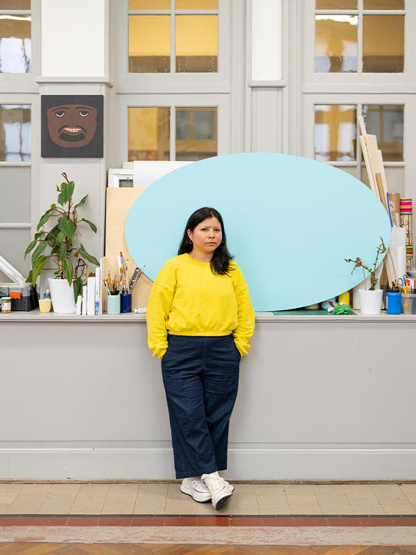 Portrait of Claudia Martínez Garay in her studio in Amsterdam, 2023 (Image Credits: GRIMM and the artist)