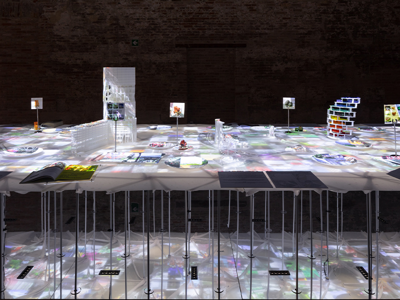 RASA-TABULA-SINGAPUR at the Pavilion of Singapore. 2025 (Image Credits: Luca Capuano, Courtesy of La Biennale di Venezia) 