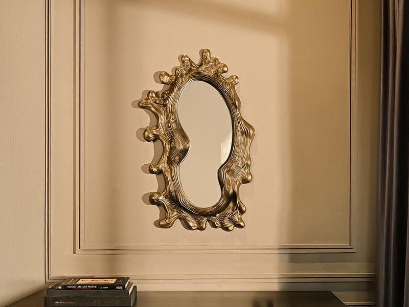 The Mirror of Narcissus by IRA Udaipur blurs the line between function and fantasy. It is part of the Dolphinos collection. Price: ₹ 67,500 (Image Credits: The House of Things) 