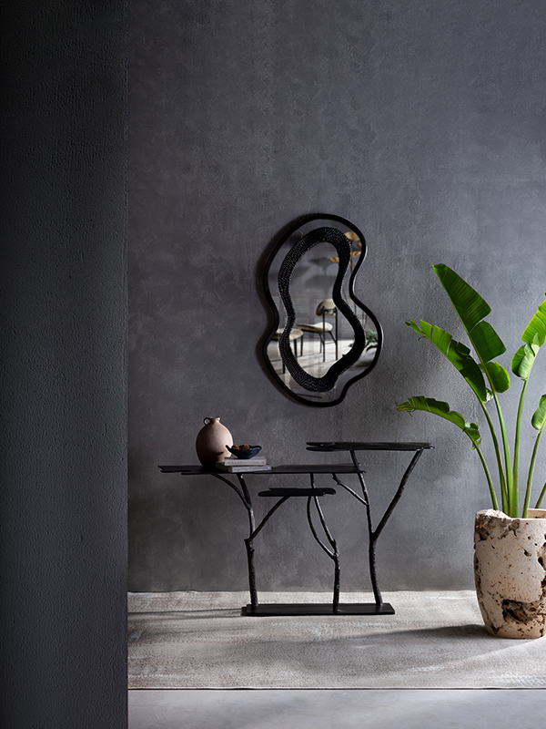 The curvaceous Ari Mirror by Intent Made, with its bevelled edges, is a refreshing break from the regular mirror shapes. Price: ₹ 1,05,000 (Image Credits: Intent Made team)