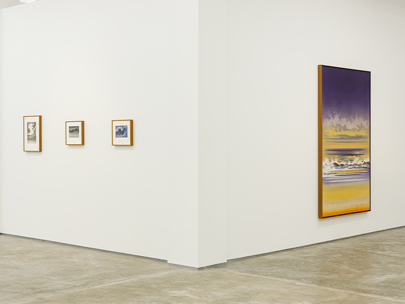 The pristine white walls serve as a perfect backdrop to the paintings and drawings of Aji VN in his latest exhibition at the gallery. (Image Credits: Courtesy of Galerie Mirchandani + Steinruecke)