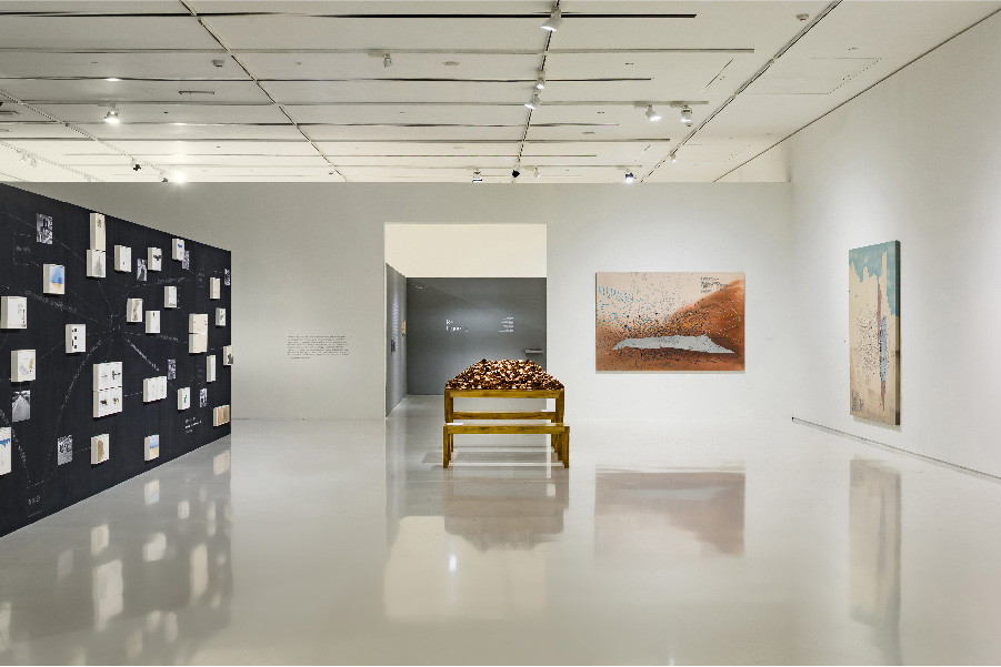 Prasanta Sahu’s The Geometry of Ordinary Lives at Emami Art Gallery reimagines everyday moments as abstract compositions, inviting us to discover beauty in the banal. (Image Credits: Courtesy of Emami Art Gallery) 