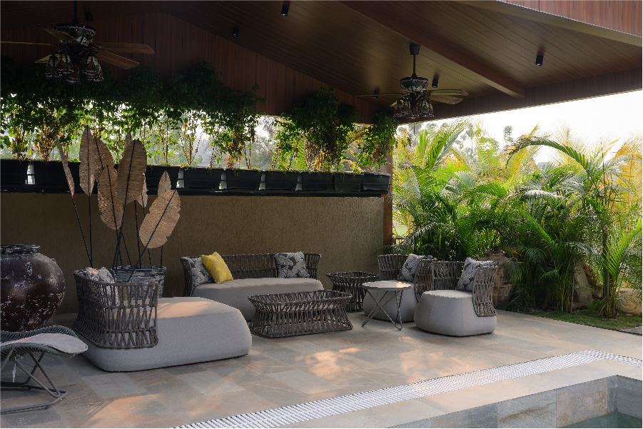 This gazebo is a boho-chic lounging space, shielding the homeowners from the harsh afternoon glare. (Image Credits: Ashutosh Agarwal) 