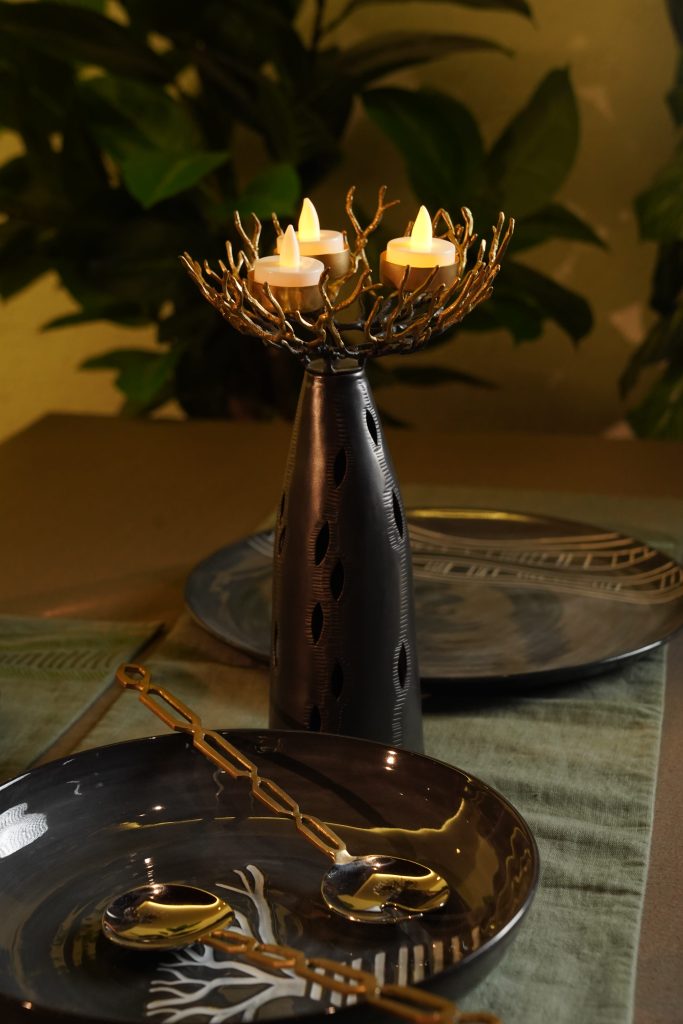 Boab Antique Brass Candle Holder. Price - ₹10,850 (Image Credits: Studio Abaca team) 