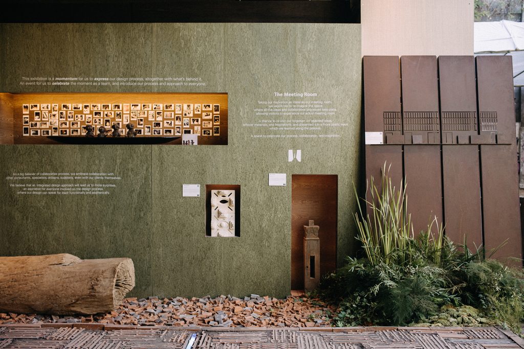 A serene, sage-toned installation by Design by Weld at Jia CURATED 2024. (Image Credits: Daniel Handojo) 