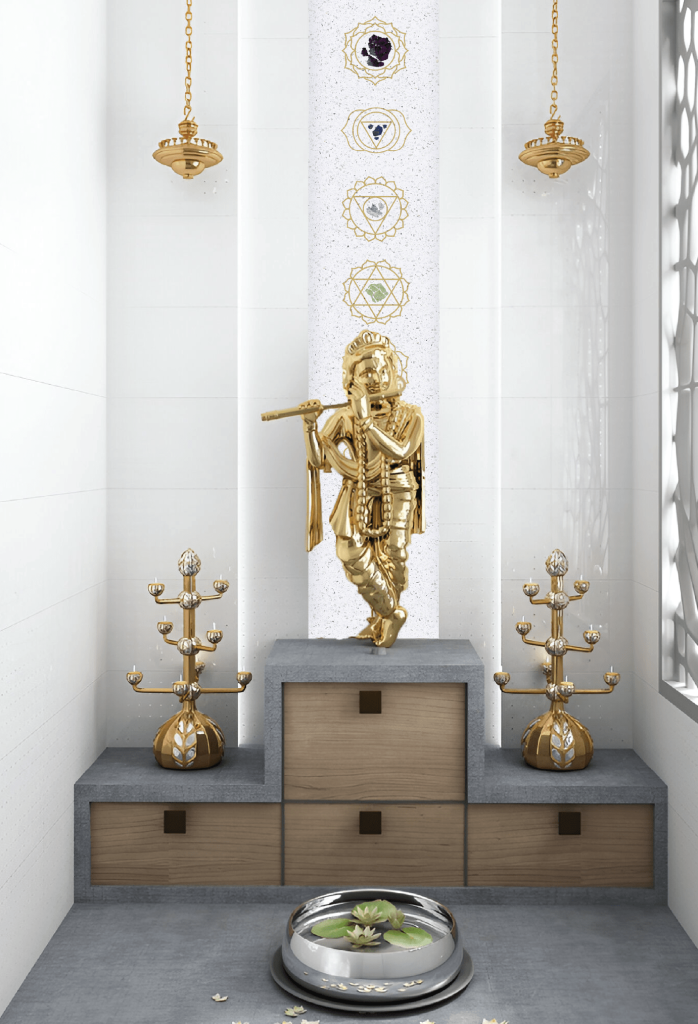 Each striking, handcrafted tile embodies the essence of a chakra—its balance, symbolism, and vitality, translating spiritual concepts into tangible patterns. (Image Credit: Bharat Floorings) 
