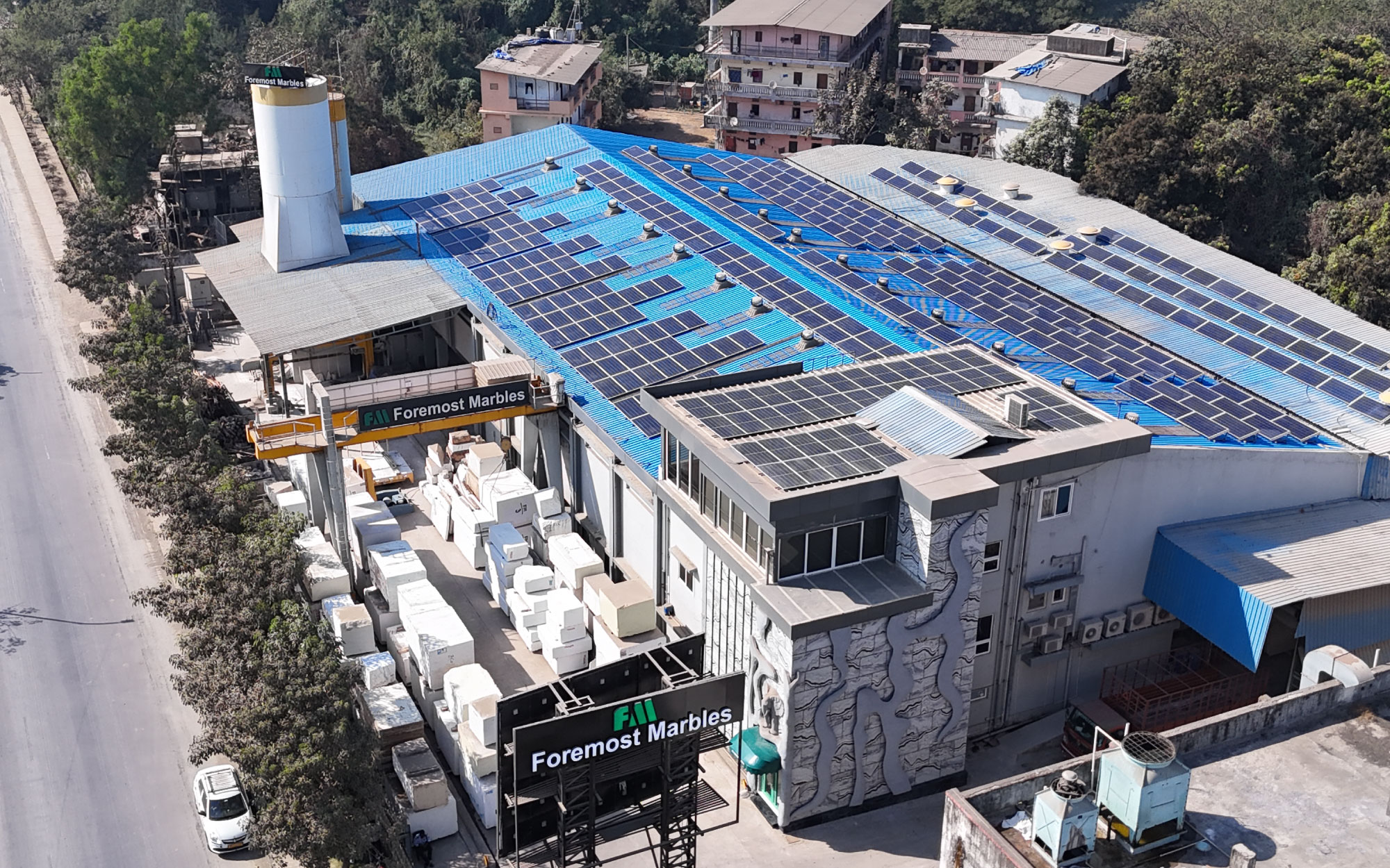 Foremost’s advanced processing unit in Silvassa employs a specialised filtration system during natural stone processing to prevent environmental contamination. (Image Credits: Foremost Marbles)