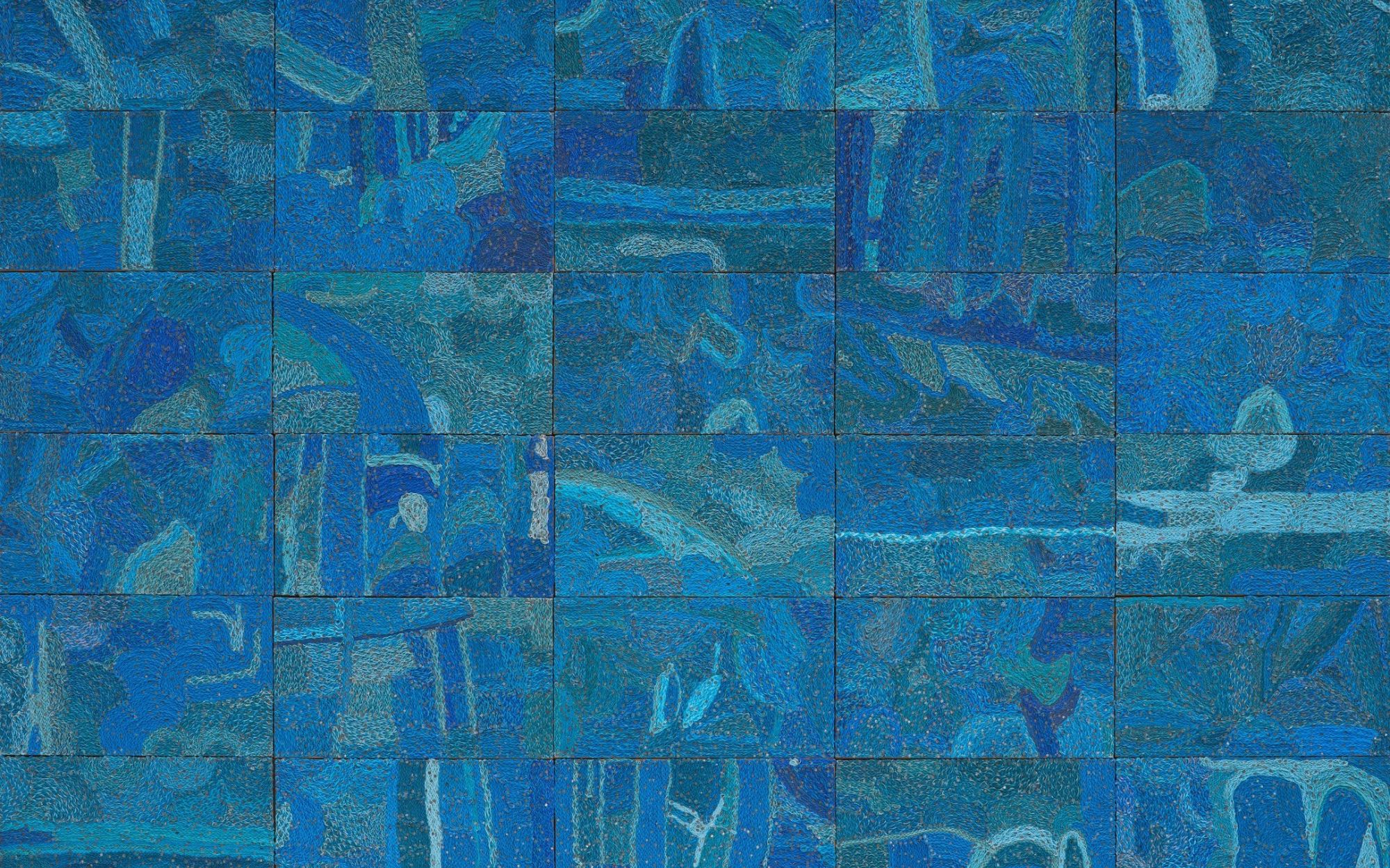 Tightrope: Through the Window 5 by Elias Sime, electrical wires and components on panel, 142 x 204 cm (Image Credits: Lawrie Shabibi Gallery)