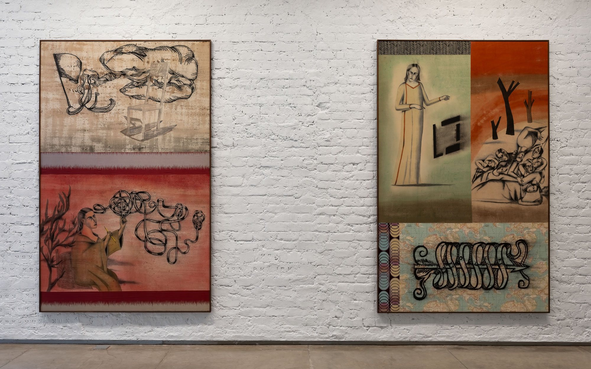 Installation views from the ‘Geometry of Ash’ by Anju Dodiya at Chemould Prescott Road. (Image credit: Chemould Prescott Road and the artist)