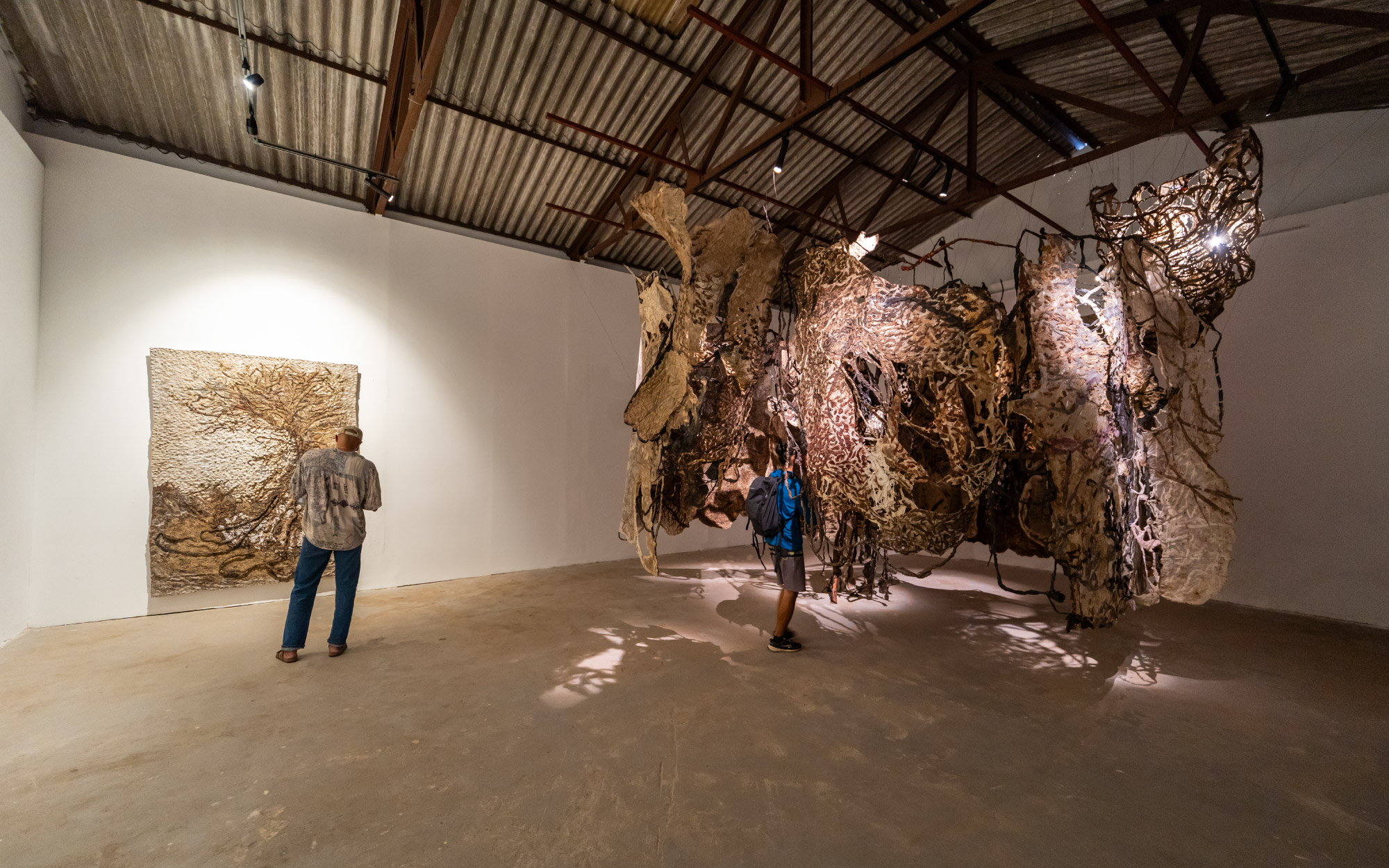 ‘Expanded Roots’ by Jayashree Chakraborty at Anand Warehouse. (Image Credits: Kochi Biennale Foundation.)