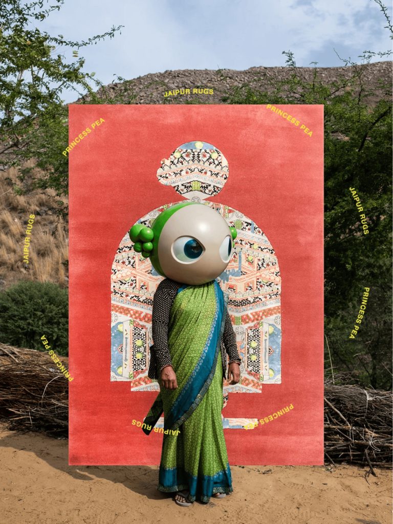 Jaipur Rugs in collaboration with Princess Pea, 2025 (Photo credits: Simon Lohmeyer, Image courtesy of Natasha Preenja and Jaipur Rugs)
