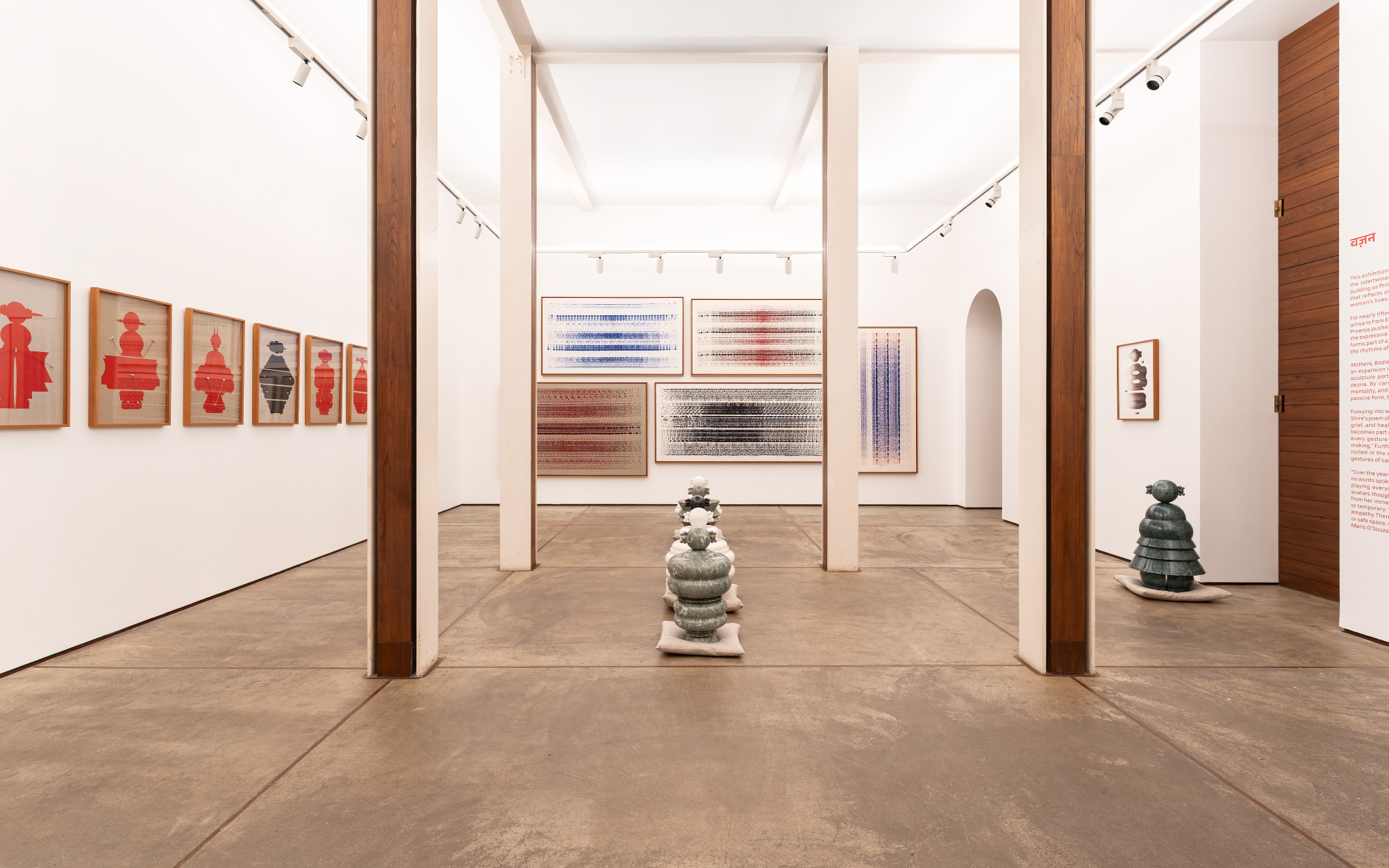 Installation view of वज़न by Natasha Preenja at TARQ, 2025. (Image Courtesy of Natasha Preenja and TARQ)