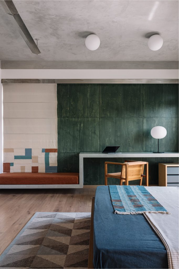 In the young son’s bedroom, the lighting was custom-made by H+A Studio and Smart Lighting, while the furniture is by HM Studio. (Image Credit: Ishita Sitwala)